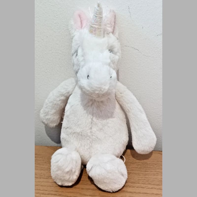 Jellycat Bashful Unicorn Plush Soft Toy Teddy – White Small - VGC