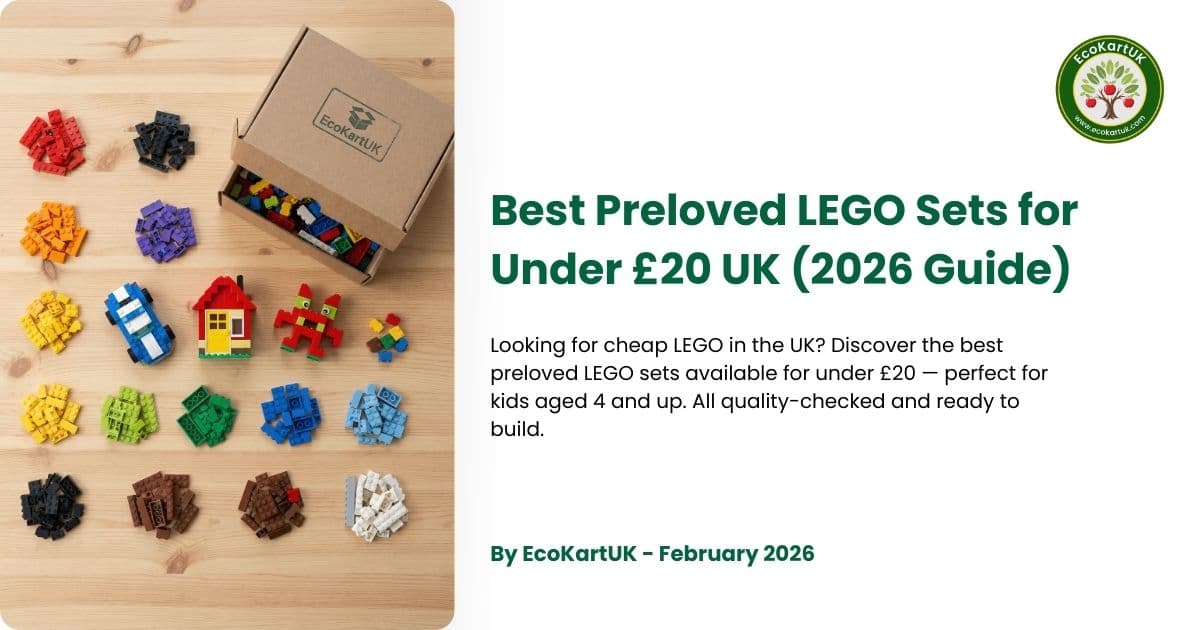 A collection of preloved LEGO City, Creator, and Classic sets arranged neatly, representing affordable second-hand LEGO options under £20 available in the UK.